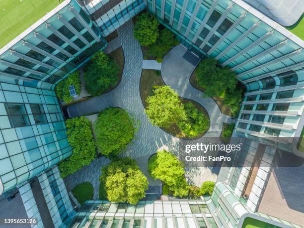 aerial view of modern eco city - china town stock-fotos und bilder
