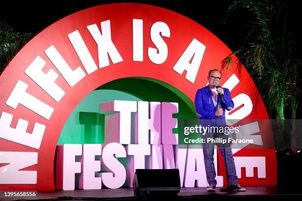 Tom Papa performs onstage during The Drop In, hosted by Janelle James and presented by Netflix is a Joke, outdoors at Hollywood Palladium on May 05,...