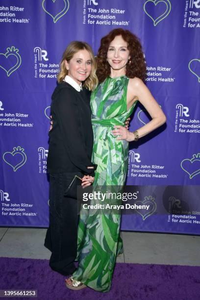 Maureen McCormick and Amy Yasbeck attend the The John Ritter Foundation for Aortic Health Hosts An Evening From The Heart LA 2022 Gala at Valley...