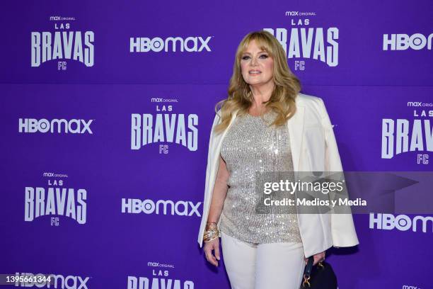 Erika Buenfil poses for photos on the red carpet for HBO Max Mexican series "Las Bravas" on May 5, 2022 in Mexico City, Mexico.