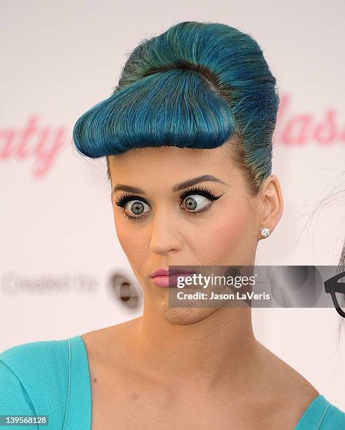 Singer Katy Perry launches her exclusive False Lash Range by Eylure at The Americana at Brand on February 22, 2012 in Glendale, California.