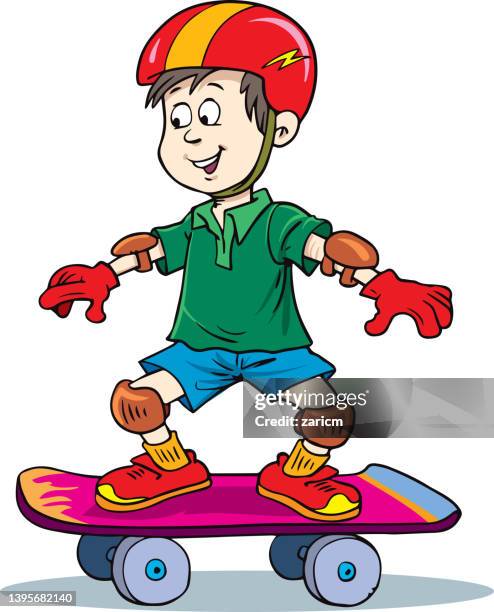 a boy skates - skating vector stock illustrations