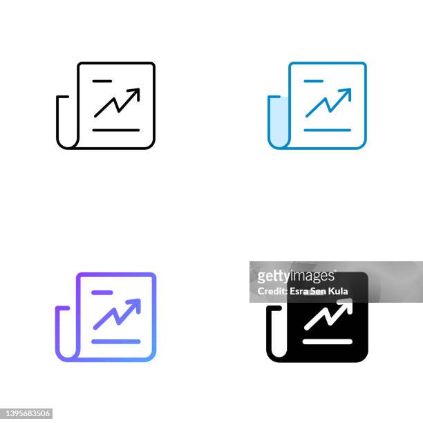 stock market bulletin icon design in four style with editable stroke. line, solid, flat line and color gradient line. suitable for web page, mobile app, ui, ux and gui design. - subscription stock illustrations
