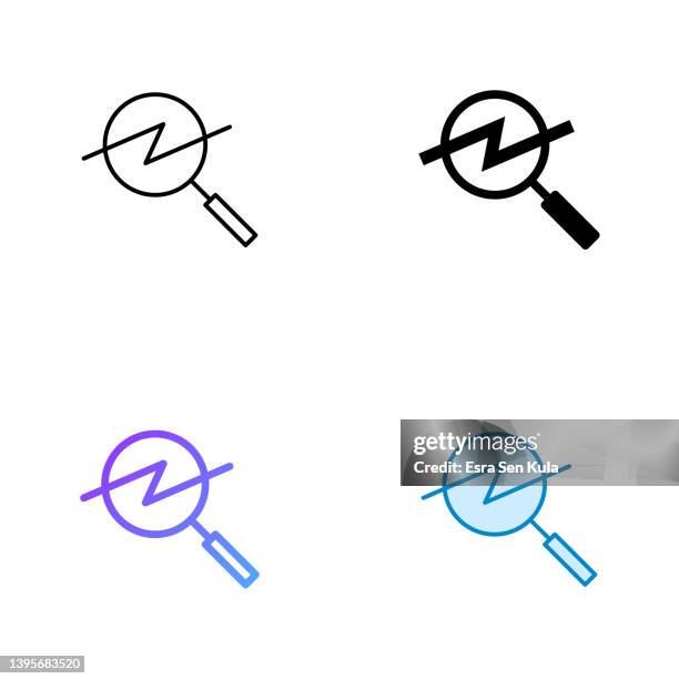 financial analyzing icon design in four style with editable stroke. line, solid, flat line and color gradient line. suitable for web page, mobile app, ui, ux and gui design. - volatility icon stock illustrations