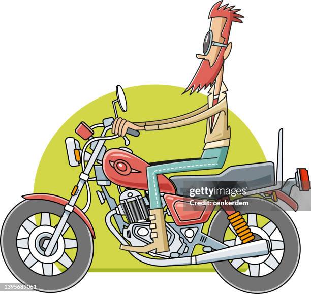 motorcycle - man riding motorcycle clip art stock illustrations