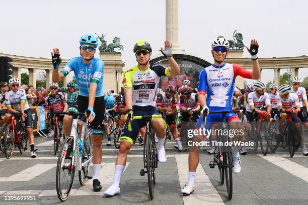 Erik Fetter of Hungary and Eolo-Kometa Cycling Team, Barnabas Peák of Hungary and Team Intermarché - Wanty - Gobert Matériaux and Attila Valter of...