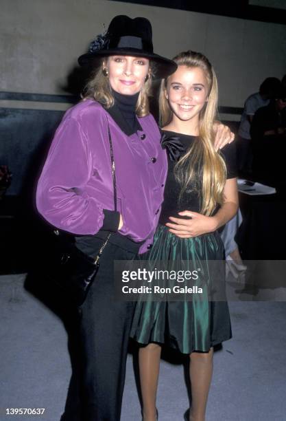 Actress Deidre Hall and actress Christie Clark attend the Starlight Children's Foundation Benefit Party on September 22, 1988 at Ed Debevic's...
