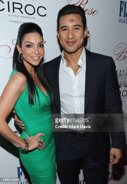 Courtney Mazza and television personality Mario Lopez arrive for the Pre-Oscar Flamenco Night hosted by Eva Longoria benefiting Linda's Voice at Beso...