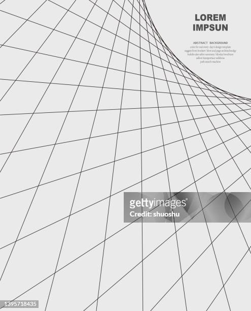 black and white radial net line structure technology pattern textured background - one line drawing abstract line art stock illustrations