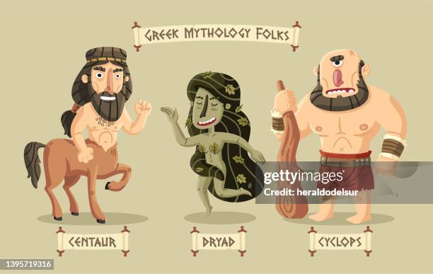 greek mythology folks - mythological character stock illustrations