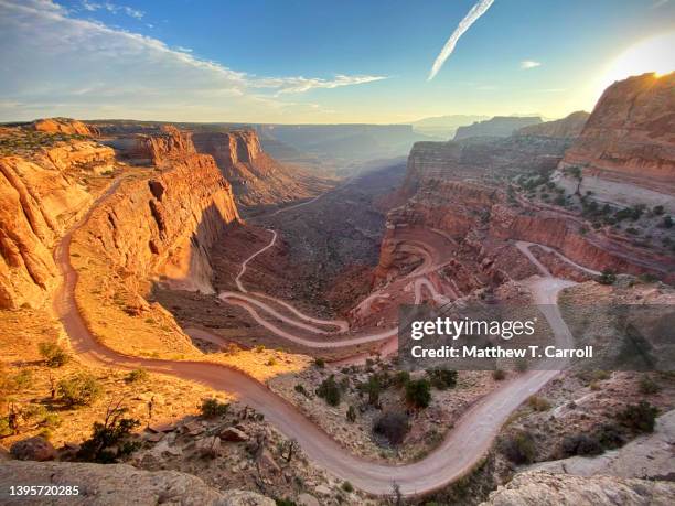 shafer trail viewpoint - canyon utah imagens e fotografias de stock