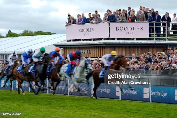 General view as racegoers watch The Deepbridge Handicap at Chester Racecourse on May 06, 2022 in Chester, England.