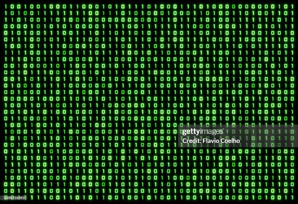 Ones and zeros green background