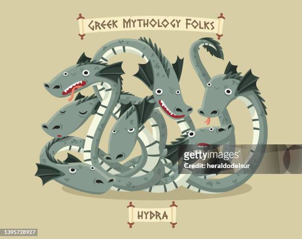 greek mythology folks - sea monster stock illustrations