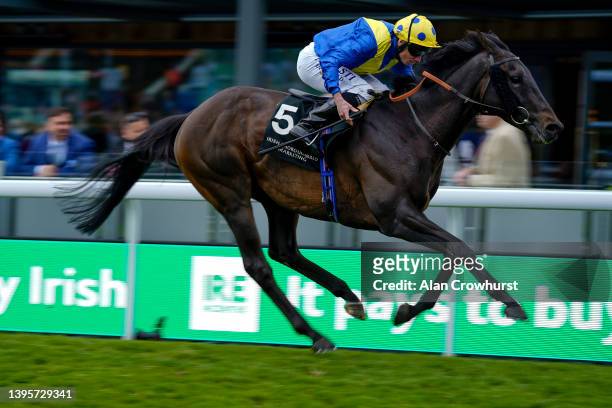 Ryan Moore riding Solid Stone win The Irish Thoroughbred Marketing Ire-Incentive Scheme Huxley Stakes at Chester Racecourse on May 06, 2022 in...