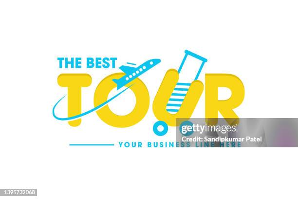 ilustrações de stock, clip art, desenhos animados e ícones de the best tour logo design - fly posters