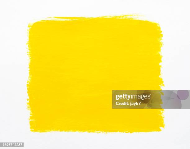 yellow paint strokes - paint brushes stock pictures, royalty-free photos & images