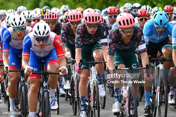 Jacopo Guarnieri of Italy and Team Groupama - FDJ and Julius Van Den Berg of Netherlands and Team EF Education - Easypost compete during the 105th...