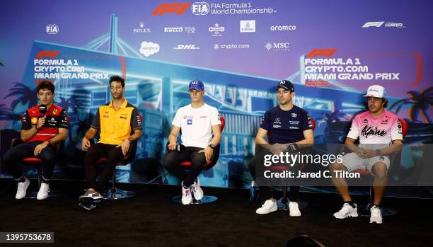 Charles Leclerc of Monaco and Ferrari, Daniel Ricciardo of Australia and McLaren, Mick Schumacher of Germany and Haas F1, Nicholas Latifi of Canada...