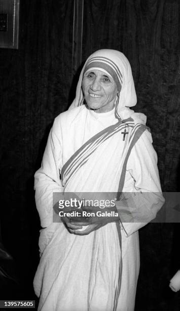 Mother Theresa attends Joseph Kennedy Jr. Foundation International Symposium on Human Rights, Retardation and Research on October 16, 1971 at the...