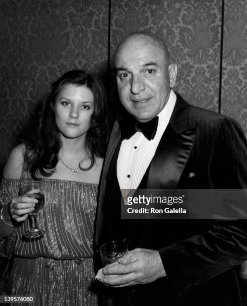 Actor Telly Savalas and wife Julie Hovland attend 85th Birthday Party for George Burns on January 20, 1981 at the Beverly Hilton Hotel in Beverly...
