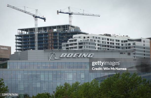 The Boeing office building is shown May 6, 2022 in the Crystal City section of Arlington, Virginia. The Boeing Company announced plans to move its...