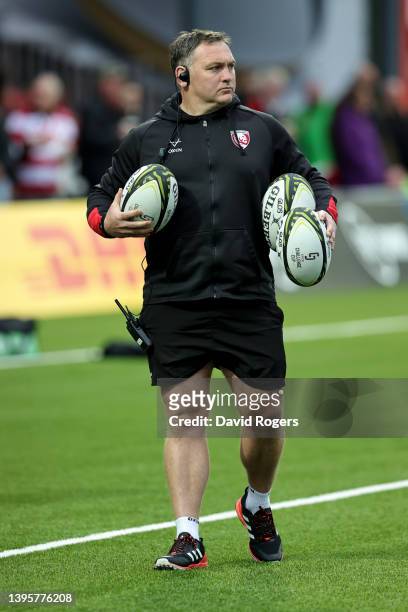 Trevor Woodman, Gloucester Scrum Coach looks on prior to the EPCR Challenge Cup Quarter Final match between Gloucester Rugby and Saracens at...