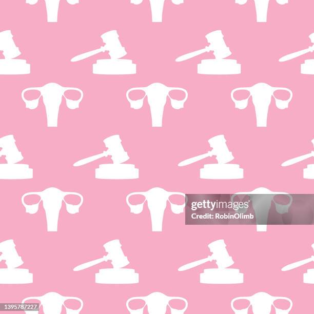 ilustraciones, imágenes clip art, dibujos animados e iconos de stock de gavel un útero patrón sin costuras - abortion illustration