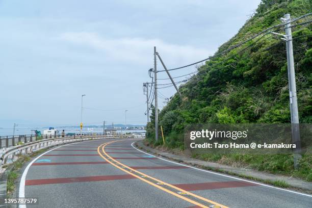 the coast road in kanagawa of japan - kanagawa prefecture stock pictures, royalty-free photos & images