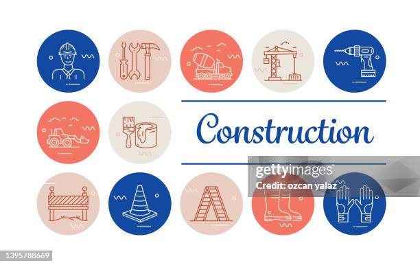 construction infographic concept. - brick warehouse stock illustrations