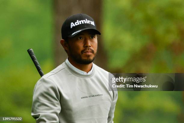 Satoshi Kodaira of Japan watches his shot from the eighth tee during the second round of the Wells Fargo Championship at TPC Potomac Clubhouse on May...