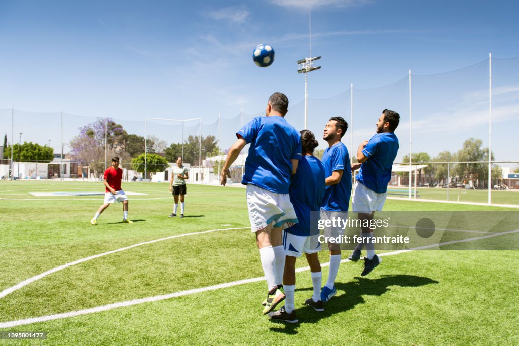 Soccer player free kick