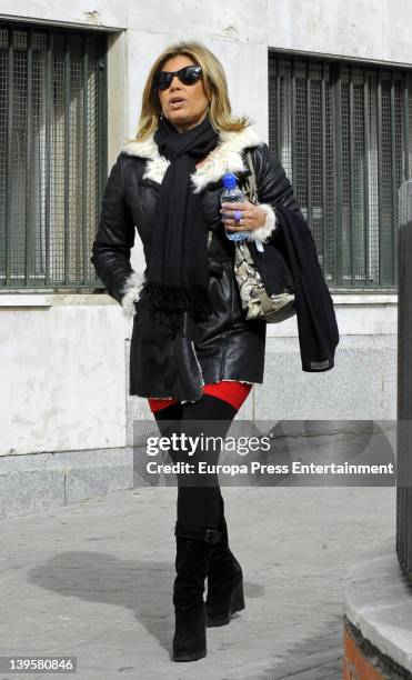 Terelu Campos is seen leaving hospital on February 21, 2012 in Madrid, Spain.