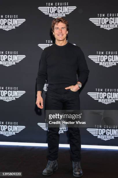 Tom Cruise attends the Mexico Press Day of "Top Gun: Maverick" at The Ritz Carlton Hotel on May 06, 2022 in Mexico City, Mexico.