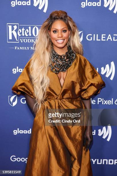Laverne Cox attends the 33rd Annual GLAAD Media Awards at The Hilton Midtown on May 06, 2022 in New York City.