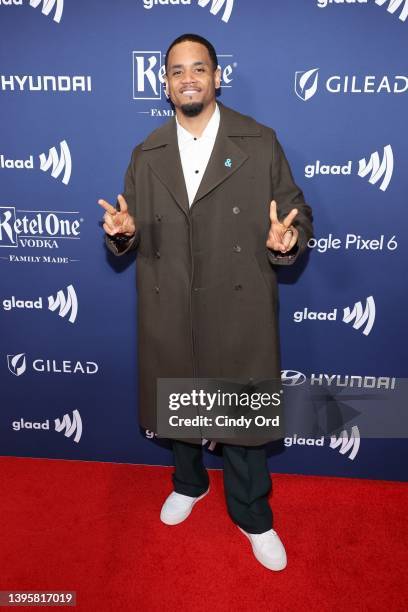 Tristan Mack Wilds attends the 33rd Annual GLAAD Media Awards at The Hilton Midtown on May 06, 2022 in New York City.