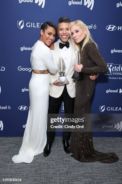 Ariana DeBose, Wilson Cruz and Judith Light attend the 33rd Annual GLAAD Media Awards at The Hilton Midtown on May 06, 2022 in New York City.