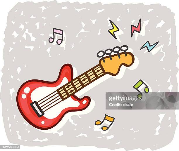 Electric Guitar Music Illustration Cartoon High-Res Vector Graphic - Getty  Images