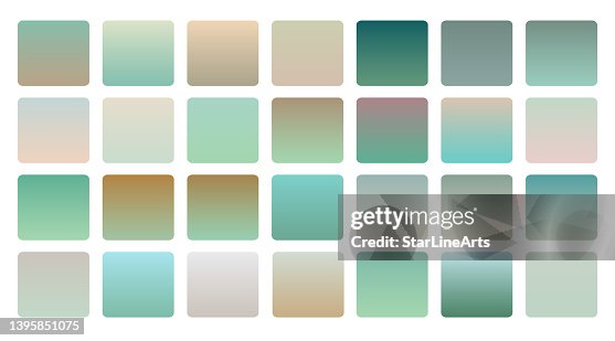 Desaturated Colors Example Soft Desaturated Green Color Gradients Set High-Res Vector Graphic ...