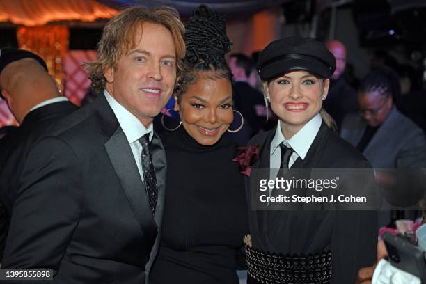 Larry Birkhead, Janet Jackson, and Dannielynn Birkhead attends the Barnstable Brown Gala at Barnstable-Brown Mansion on May 06, 2022 in Louisville,...