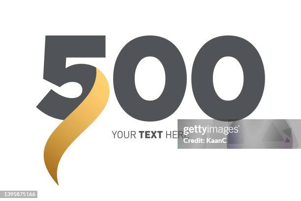 anniversary logo template isolated, anniversary icon label, anniversary symbol stock illustration - number 500 stock illustrations
