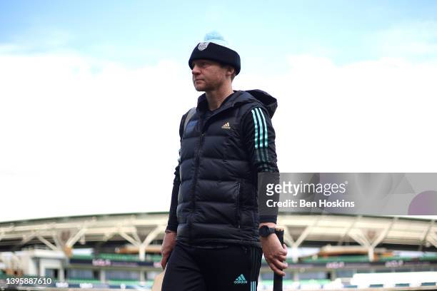 Surrey Interim Head Coach Gareth Batty looks on ahead of during the LV= Insurance County Championship match between Surrey and Northamptonshire at...