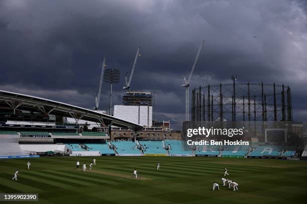 General view of play during the LV= Insurance County Championship match between Surrey and Northamptonshire at The Kia Oval on May 07, 2022 in...