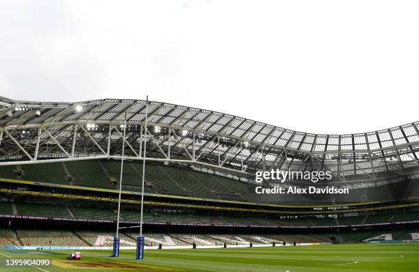 General view inside the stadium ahead of the Heineken Champions Cup Quarter Final match between Munster Rugby and Stade Toulousain at Aviva Stadium...