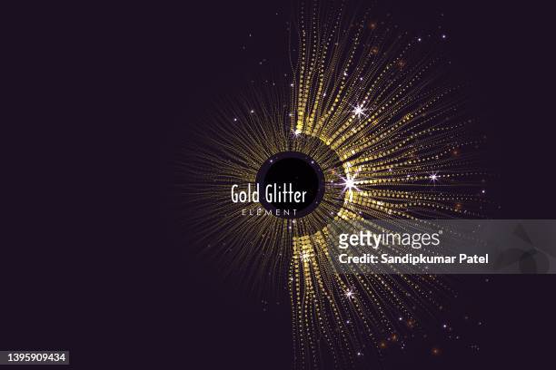 electricity lighting effects. array with dynamic particles. 3d futuristic technology style. - gold sparks stock illustrations