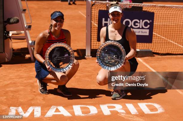 Giuliana Olmos of Italy and Gabriela Dabrowski of Canada pose for a photo following their victory in their Women's Doubles Final match against Demi...