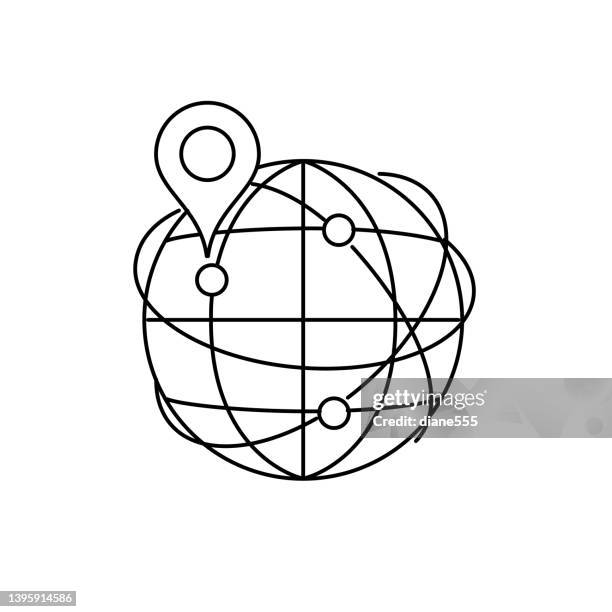 global tracking - versand und logistik lieferung und transport thin line icons auf einer transparenten basis - delivery company logos stock-grafiken, -clipart, -cartoons und -symbole