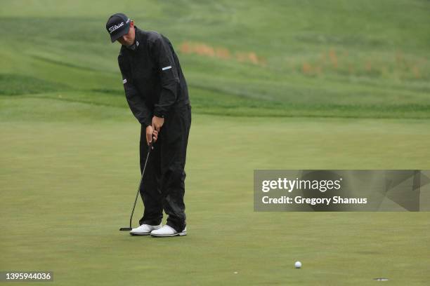 Poston of the United States putts on the second green during the third round of the Wells Fargo Championship at TPC Potomac Clubhouse on May 07, 2022...