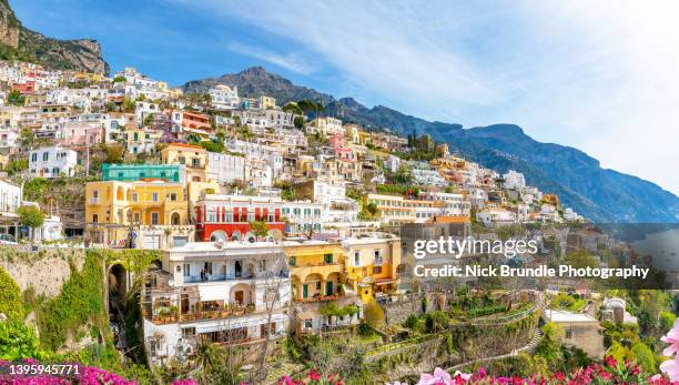 positano, italy. - sorrento stock pictures, royalty-free photos & images