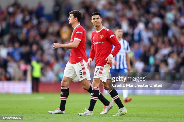 Cristiano Ronaldo of Manchester United walks off after the Premier League match between Brighton & Hove Albion and Manchester United at American...